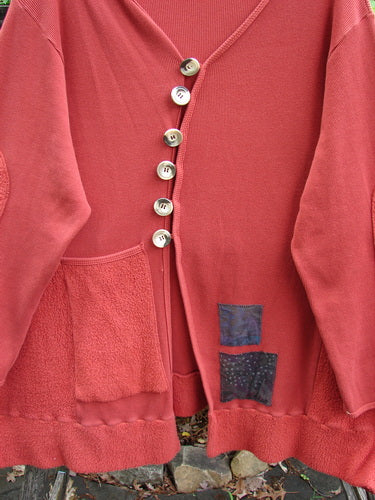 Barclay Thermal Patched Curve Button Contrast Coat Element Sienna Size 0 features a deep V neckline, six-button closure, single front pocket, and distinctive Celtic Moss accents with curvy exterior seams.