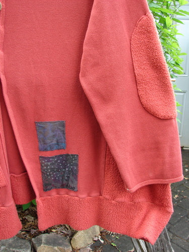 Barclay Thermal Patched Curve Button Contrast Coat Element Sienna Size 0 features Celtic Moss elbow patches, a unique button closure, and a dramatic A-line silhouette with curvy seams, embodying vintage Blue Fish style.