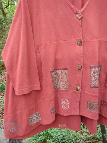 1993 Modernismo Cardigan Growth Woodberry Altered OSFA featuring a unique growth theme pattern, classic buttons, curved kangaroo pockets, drawcord back, oversized patch, and substantial mid-weight cotton jersey.