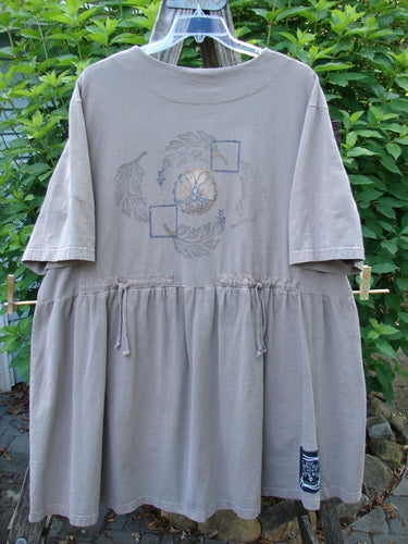 1999 Vintage Button Dress Butterfly Circle Shale Size 2 features detailed butterfly theme paint, sweet buttons, and dual draw cords, embodying BlueFishFinder.com's vintage style and creative freedom.