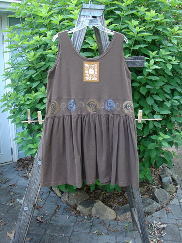 1993 Tier Dress Turn Shell Bark Size 1: Vintage tunic with an oval neckline, banded drop waistline, flouncy lower, and baby doll pleats, reflecting timeless summer style and perfect condition.