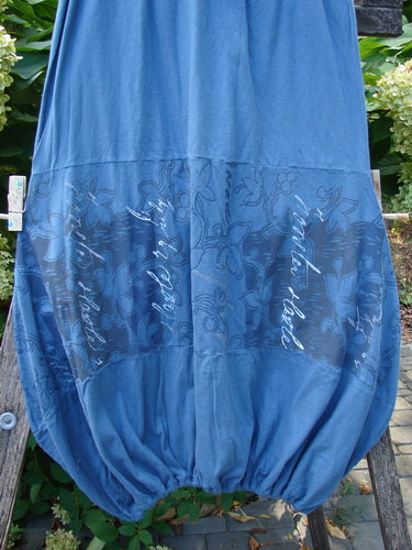 Barclay NWT Sprig Skirt Script Garden Echo Blue Size 0 features a loose-cut, balloon-style design with a dark floral band and cursive script, showcasing Bluefishfinder.com's vintage-inspired, organic cotton craftsmanship.