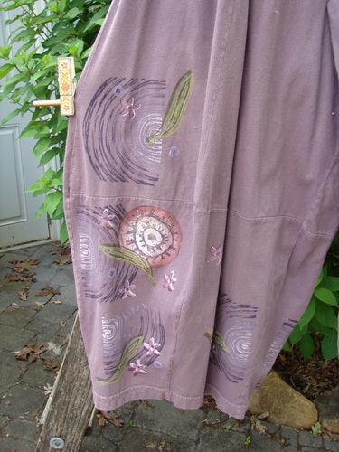 Barclay 4 Square Pant Spin Wind Dusty Plum Size 0, close-up of unique 3D diamond drape from knee, showcasing detailed pattern and texture, highlighting the pant's distinctive movement and style.