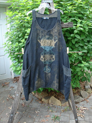 Barclay Linen Lace Two Pocket Pinafore Metallic Travel Black Size 0, showcasing a distinctive window lace back neckline and varying side hem, reflecting Bluefishfinder.com's ethos of creative, vintage expression.