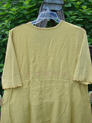 Barclay Linen Cotton Sleeve Banded Hem Pleat Dress features short sleeves, curved empire waist, vertical pleats, and a daisy path pattern, embodying BlueFishFinder's vintage style and creative individuality.