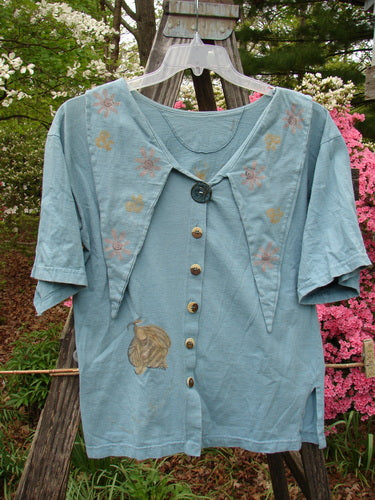 1994 Compass Top Garden Bee Dusk Size 1, featuring a bee design, big pointed over collar, original BF buttons, and side vents. Unique garden theme paint with a '94 stamp under the back collar.