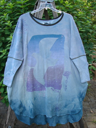 Barclay NWT Thermal Contrast Revival Top Love Dove Blue Skies OSFA featuring ribbed sleeves, neckline, and a unique Love Dove theme, designed for comfort and individuality from Bluefishfinder.com.