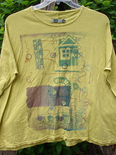 Barclay Cotton Slub Cricket Cap Sleeve Tee Home Citron OSFA showcases cap sleeves, a boxy shape, and a unique design, embodying the creative freedom and vintage style reflective of Bluefishfinder.com.