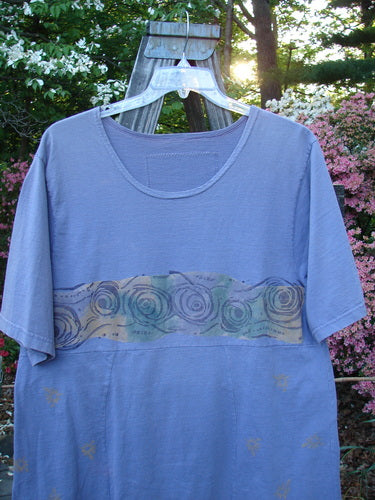 1993 3 Square Dress Wind Band Periwinkle OSFA displayed on a hanger, showcasing its rounded neckline, sectional panels, and slight empire waist seam.