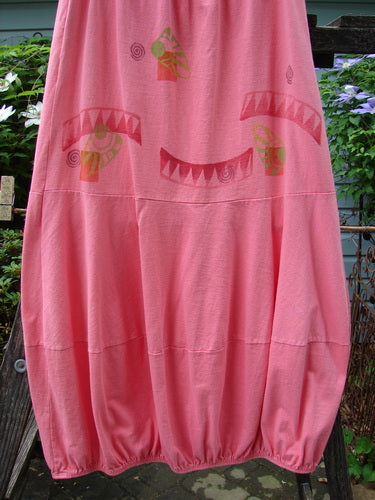 1997 Promenade Skirt Wave Shell Tulip Size 1 hanging on a clothesline, showcasing double segmented horizontal accent seams, elastic gathered hem, and deep side pockets.