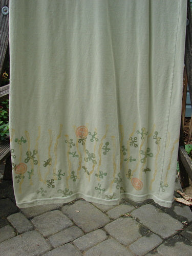 2001 Tide Dress Jax Kelp Size 1: A versatile cotton and Lycra dress with a slightly flared lower, three-quarter sleeves, and signature Jax theme paint, perfect for layering or wearing alone.