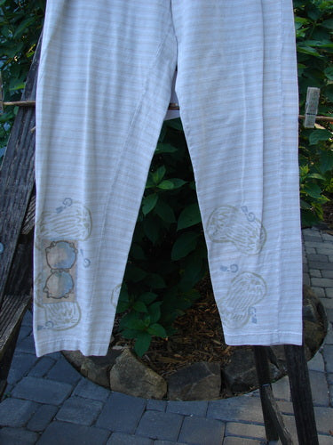 2000 Slim Pant Biology Dove Stripe Size 1 from the Resort Collection featuring full elastic waistline, super thin stripes, fun bottom paint, and a slightly longer inseam with narrowing lowers.