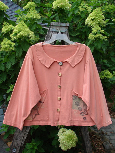 1994 Box Pocket Jacket Reef Harp Star Size 1 displayed on a swing, featuring a full unique collar, two large front pockets, oversized buttons, and a signature Blue Fish patch.