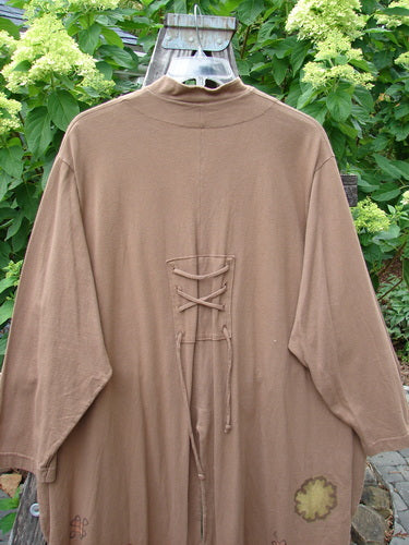 1997 Tails Jacket Day Cloud Mandorla OSFA displayed on a hanger, featuring a Mandarin-style neckline, oversized buttons, front dippy tails, tuxedo back tails with lacing, and flared hip tails.