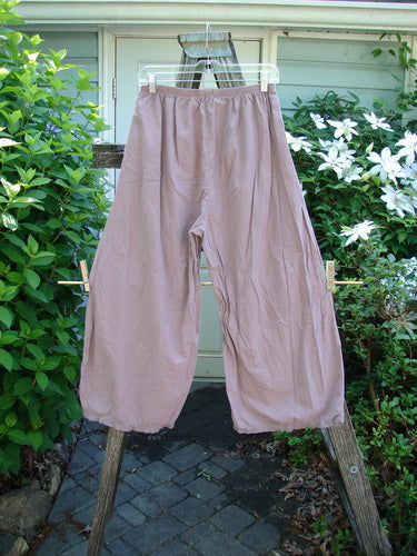 Barclay Batiste Tiny Flutter Pocketless Pant Unpainted Dark Mallow Size 0, featuring a unique sweet bottom flutter, full elastic waistline, longer straight shape, slightly widening lowers, and lightweight cotton batiste fabric.