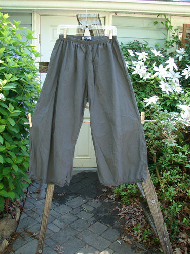 Barclay Batiste Tiny Flutter Pocketless Pant Unpainted Almost Black Size 0, featuring a unique flutter design, full elastic waist, longer straight shape, and slightly widening lowers, ideal for individual expression.