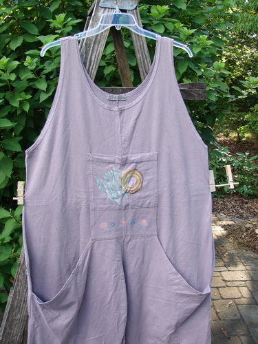1997 Farmer Brown Overall Ocean Life Jasmine OSFA features wide swingy legs, whimsically painted dual front bushel pocket, and vintage ocean-themed design, showcasing BlueFishFinder's playful and comfortable vintage clothing style.