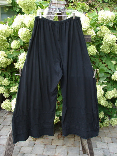 Barclay Drawcord Plane Wave Pant Unpainted True Black Size 2 hanging on a clothesline, showcasing its full drawcord waistline and paneled, pinched lower design, perfect for versatile styling.