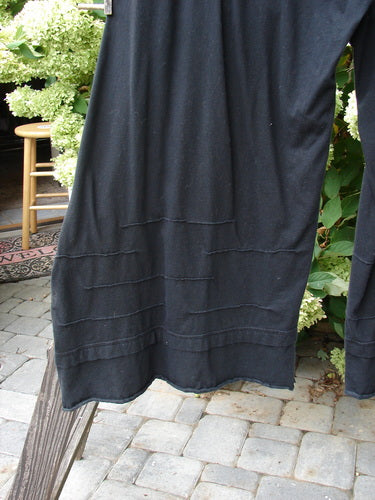 Barclay Drawcord Plane Wave Pant Unpainted True Black Size 2 displayed on a rope, highlighting its full drawcord waistline and unique paneling, ideal for versatile styling.