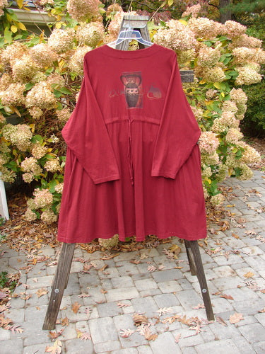 1997 Mask Jacket Primitive Vase Regalia Size 2 displayed on a rack, showcasing bell shape with a two-button closure, deep side pockets, and a rounded swing hemline in mid-weight cotton.