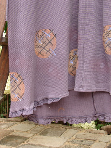 2000 Thermal Lannean Jumper Ric Rack Brum Size 0 featuring a longer bell shape, rounded V neckline, flannel front pockets, and whimsical ric rack paint.