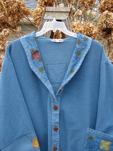 Barclay Patched Flannel Frolic Jacket Blue Teal Garden Size 2 | Bluefishfinder.com