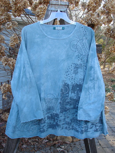 Barclay Long Sleeved A Lined Top Degree Axis Mottled Dusty Teal Size 2 | Bluefishfinder.com