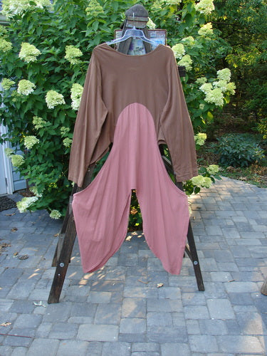 Barclay Calligrapher's Jacket Unpainted Mauve Brown Size 2 displayed on a rack, showcasing its long dippy sides, open hips, deep V-shaped neckline, and unique shape with a specialized four-button front.