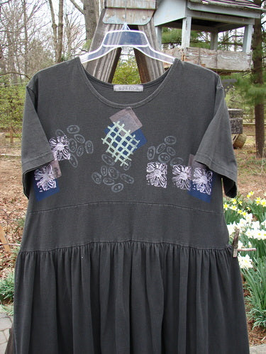 1996 Constellation Dress Garden Path Storm Size 2 featuring a creatively accented adjustable hemline with loops and buttons, deeper scooped neckline, and a mega gathered full skirt.