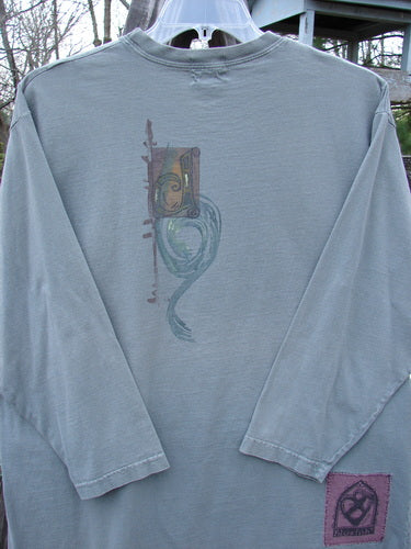 2000 Long Sleeved Tee Tree of Life Park Size 1, featuring a colorful tree design, ribbed neckline, drop shoulders, and generous shape, crafted from mid-weight organic cotton.