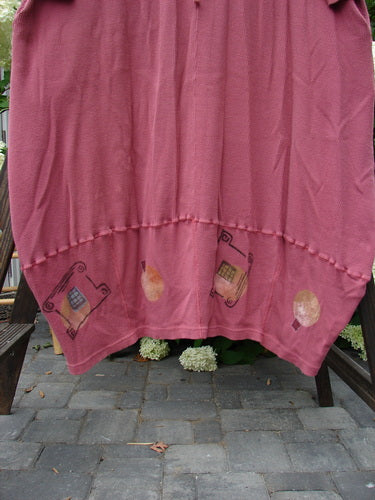 1997 Thermal Parlor Dress Many Moons Fascia Size 1 featuring cozy ribbed upper, thermal waffle lower, and artistic detail with house and balloon illustrations.