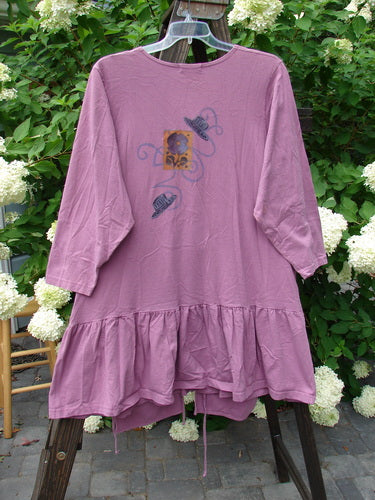 Image alt text: 1997 Belladonna Jacket with a purple shirt and dress, featuring a whimsical top hat theme paint and a flirtatious 10-inch bottom flounce.