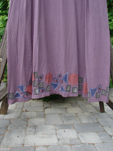 1993 NWT Long Column Vest with Metallic Column design, in Dusty Plum, made from Cotton Jersey. Features wooden-like front vintage buttons.