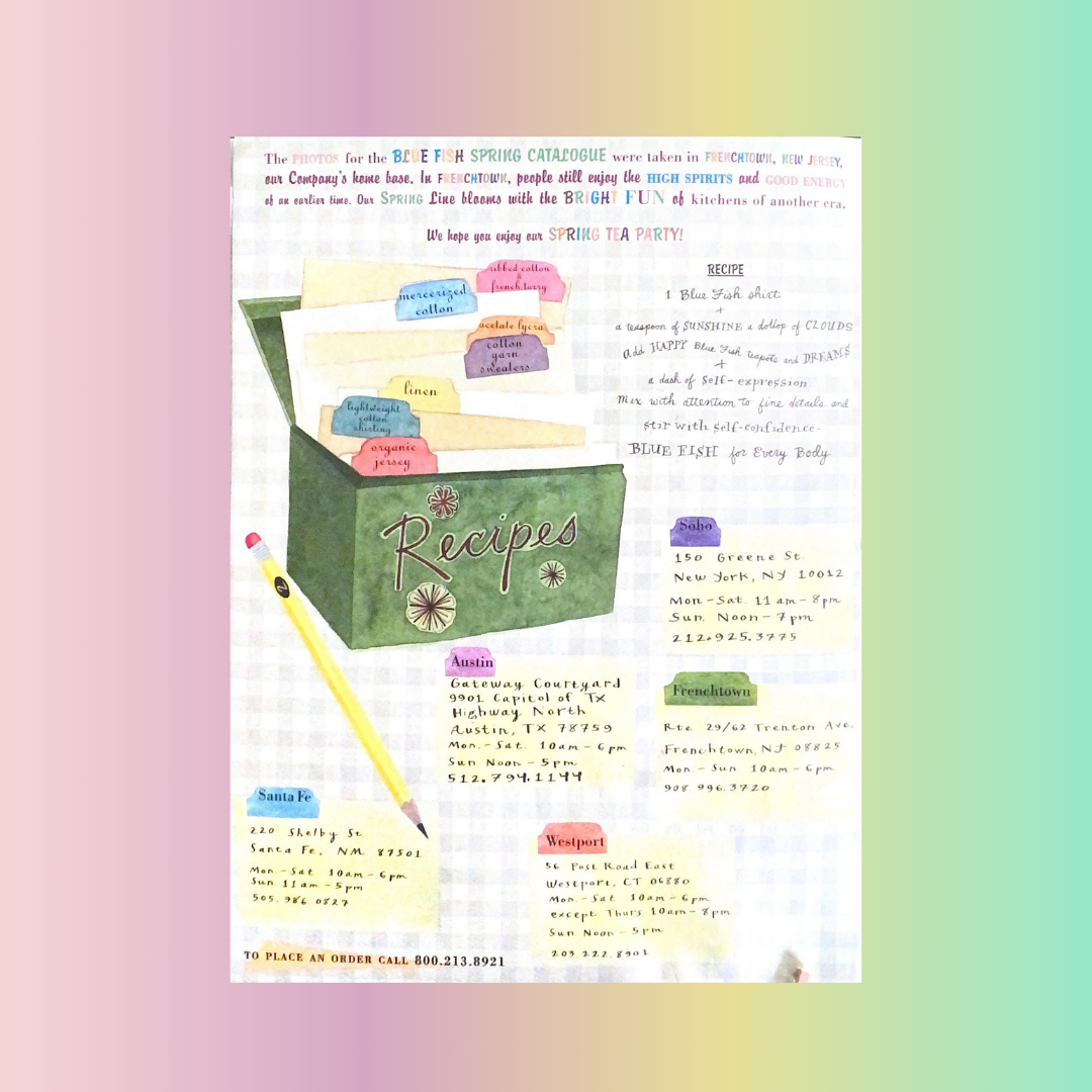 A recipe book, recipe box, and pencil on a table with highlighted tabs for easy filing and access. The Box is green, the pencil yellow with an eraser and all done on a gradient yellow, green and pink backdrop. Tiny Text in a handwritten font is sectional.