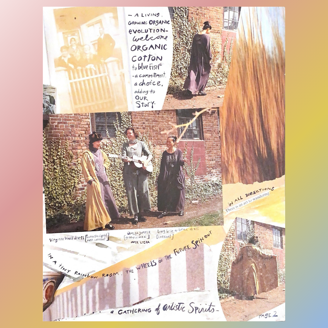 A piece of paper with handwritten notes and a shadow of a snake, suggesting a creative, vintage-inspired theme, reflecting Blue Fish Clothing's unique and expressive style.