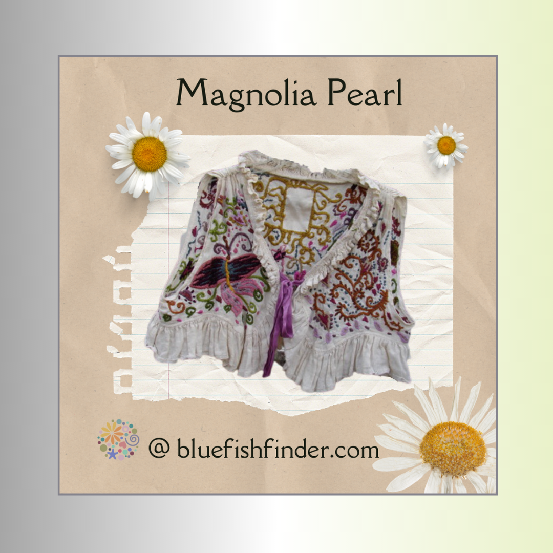 Three Magnolia Pearl Pieces with star details, moons throughout on a pastel color palate