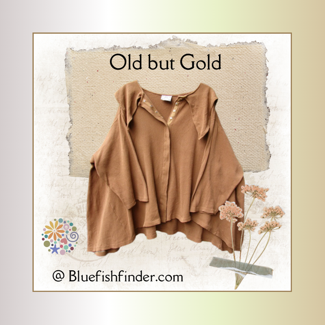 Front and back views of 1998 Alpaca Patched Simple Tunic Sweaters in heathered gray and muted burgundy, featuring botanical patches and hip pocket designs. Bluefishfinder logo and title text included.