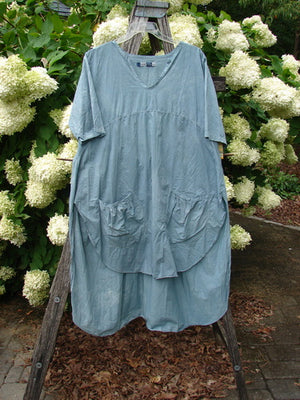 Barclay Percale Key Pocket Hi Low Dress Mottled Blue Cloud Size 0