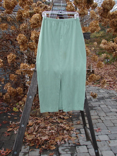 1995 Column Skirt, Spanish Moss, Tiny Size 2, cotton blend, elastic waist, tapered shape, pegged hemline, back vent, unpainted