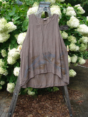 Barclay Hemp Cotton Silk Voile Venetian Pinafore Dragonfly Mocha Size 0