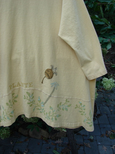 1998 Botanicals Orchard Jacket Vine Pod Sundial Size 2, showcasing intricate vine and pod designs, wide banded A-line hem, and pearl wave buttons, reflecting Blue Fish Clothing's unique vintage style and craftsmanship.