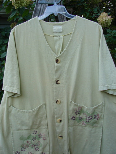 2000 Double Decker Pocket Top Flower Fall Peapod Size 2, showcasing oversized stacked pockets and a pleated back, capturing the essence of Bluefishfinder's vintage style and creative individuality.