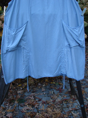 Barclay NWT Twill Joyous Jumper with double drop front pockets and deep arm openings, made from organic cotton twill. Size 2, sky blue.
