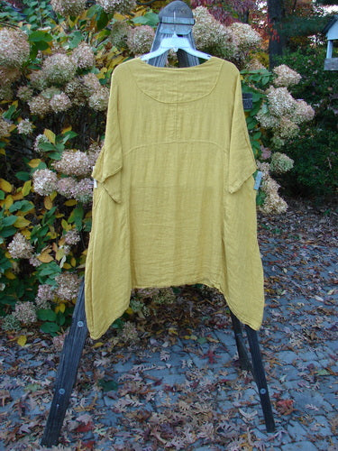 Barclay NWT Gauze Cross Over Urchin Dress, size 2, on a rack with leaves underneath.