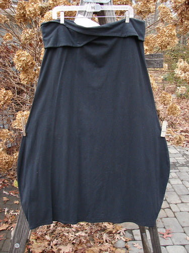 Barclay NWT Cotton Lycra Fold Over Bottom Bell Skirt on mannequin with banded waistline and lower bell accent.