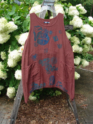 Barclay Summercloth Round Pocket Pinafore Star Flower Rusty Bucket Size 0