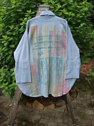 Barclay NWT Reprocessed One Button Golden Hour Jacket features a heavy-weight cotton fabric with a single button closure, drop dolman shoulders, and oversized pockets, embodying Bluefishfinder.com's vintage-inspired aesthetic.