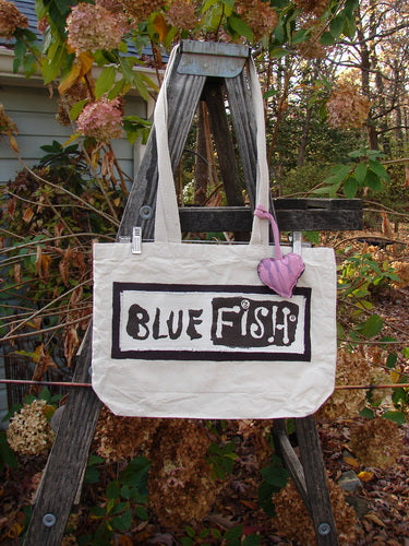 1995 PMU Patched Tote Bag Sling Vintage Logo Frayed Natural Pink One Size, featuring black text, extra-long straps, a frayed promotional patch, and a colorful puffy heart accent on heavy canvas.