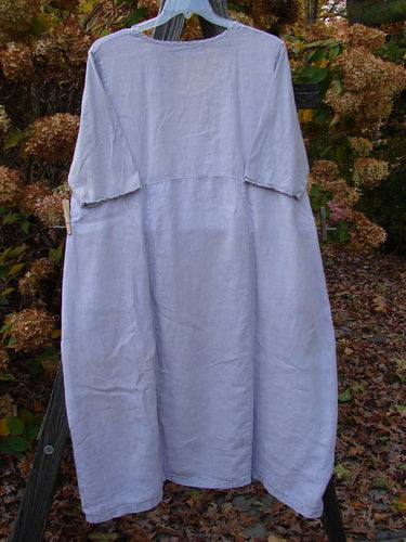 Barclay Linen Cotton Sleeve Urchin Dress Paisley Lavender Cloud Size 1, a long dress on a clothesline.