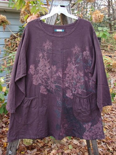 Barclay Woven Figure 8 Pocket Tunic Dress Bouquet Deep Wine Size 2, featuring a floral pattern, long sleeves, and a heavy weight fabric, exemplifies Bluefishfinder.com's unique vintage style.